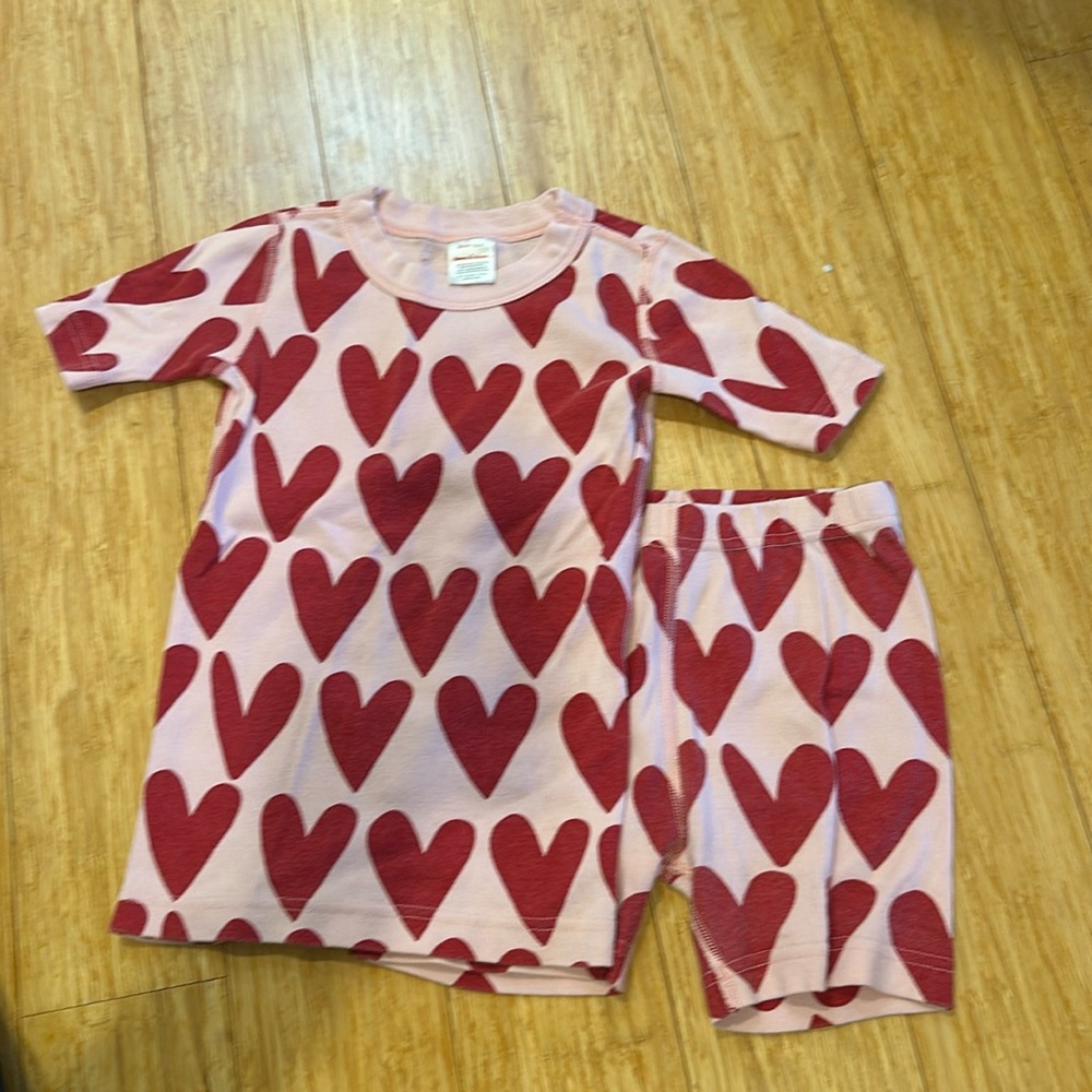 Hanna Anderson 2-piece heart pajamas.